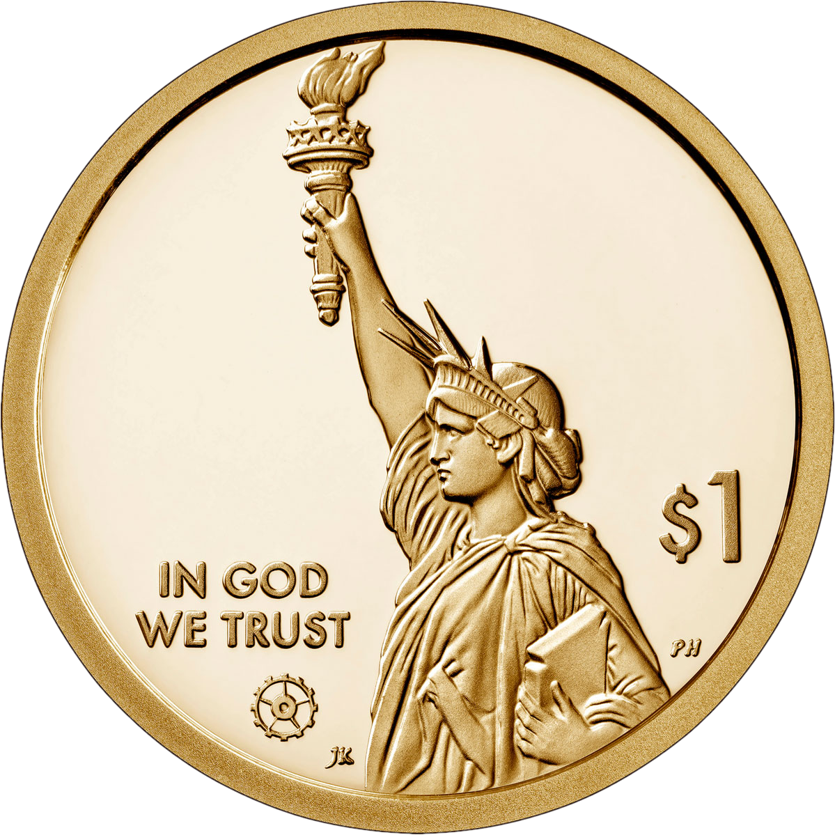 США монета 1 доллар 2020 года, аверс
