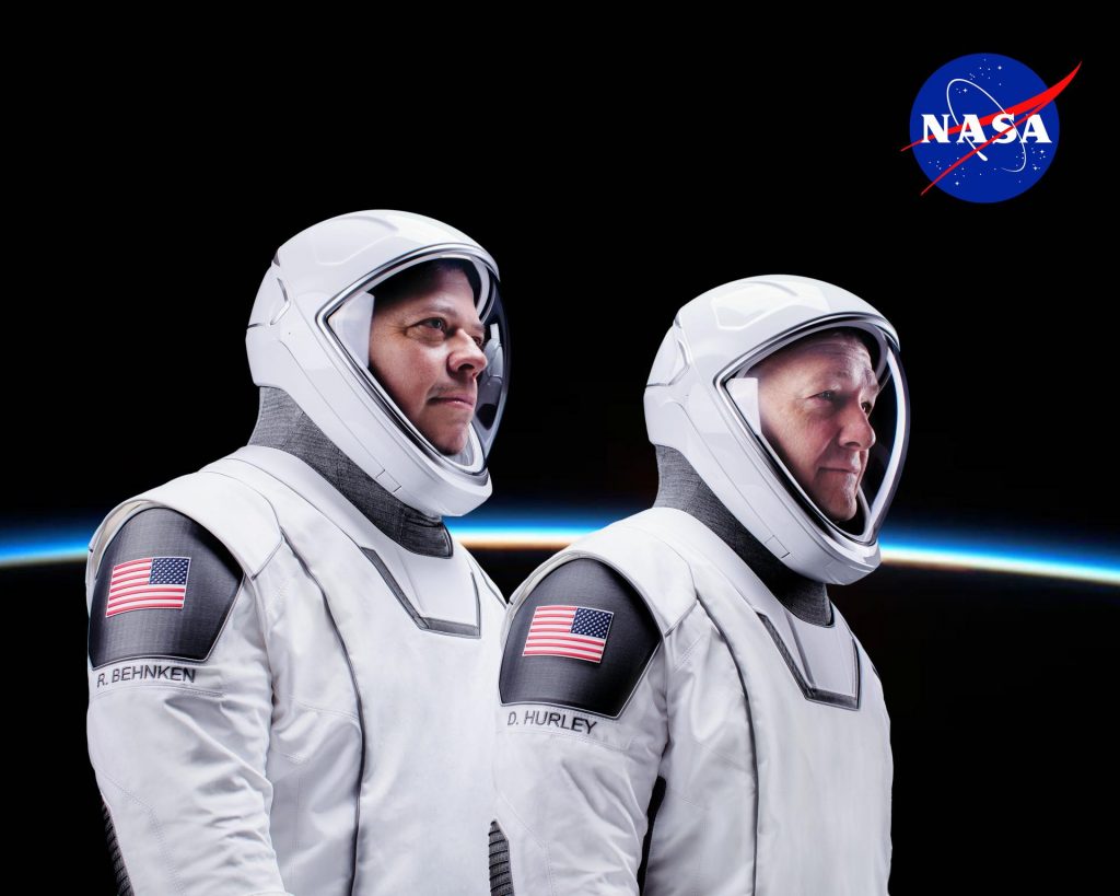 NASA astronauts Robert Behnken (left) and Doug Hurley will launch to the International Space Station on the Demo-2 mission – the crew flight test of SpaceX's Crew Dragon.