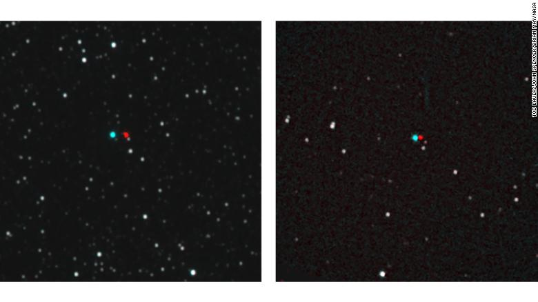 Have 3D glasses? You can view these stereo images that reveal the distance of the stars from their backgrounds. On the left is Proxima Centauri and on the right is Wolf 359.