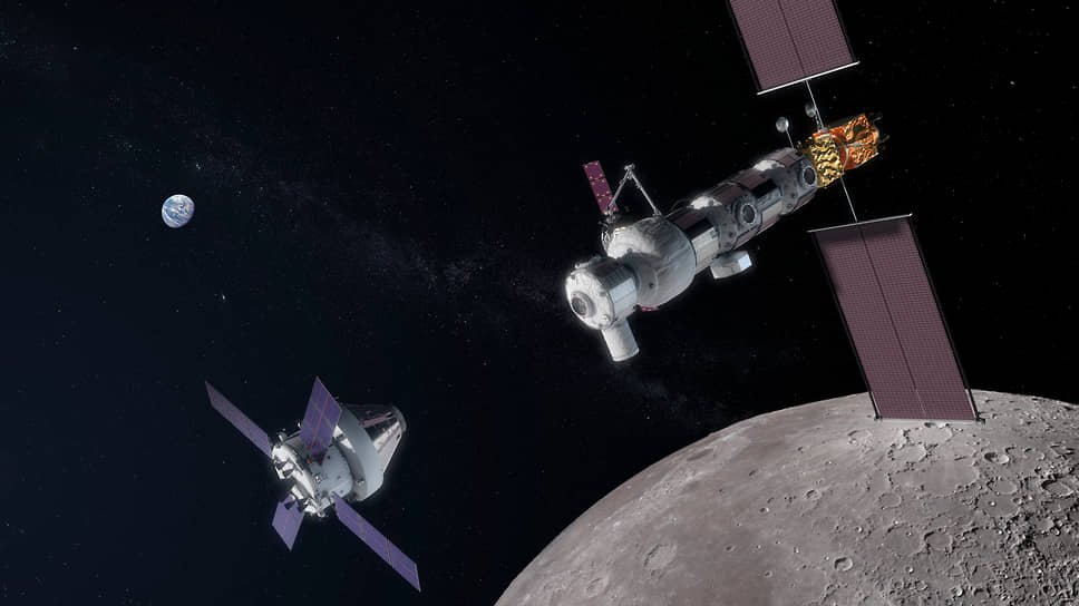 Космический корабль Orion готовится к посадке на лунную орбитальную платформу-шлюз, 2020-й год