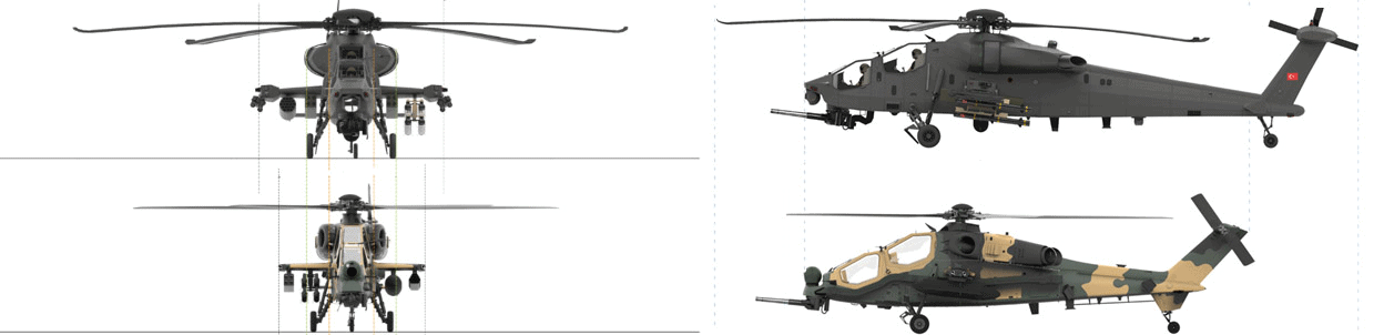 Порівняння габаритів ударних гелікоптерів ATAK та ATAK II