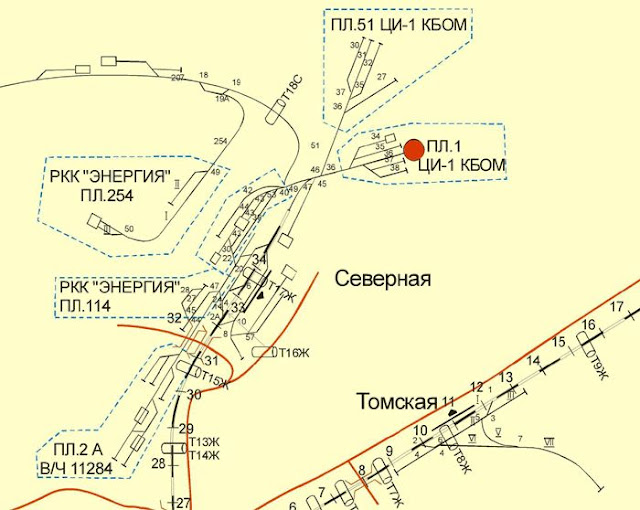 Карта космодрома байконур со всеми площадками