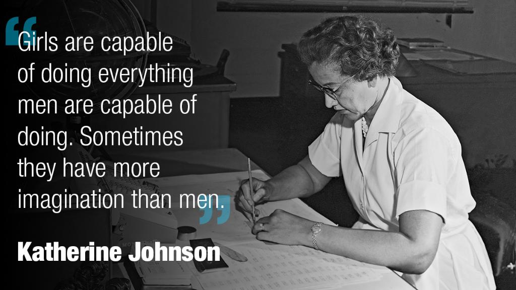 Quote from Katherine Johnson: Girls are capable of doing everything men are capable of doing. Sometimes they have more imagination than men.