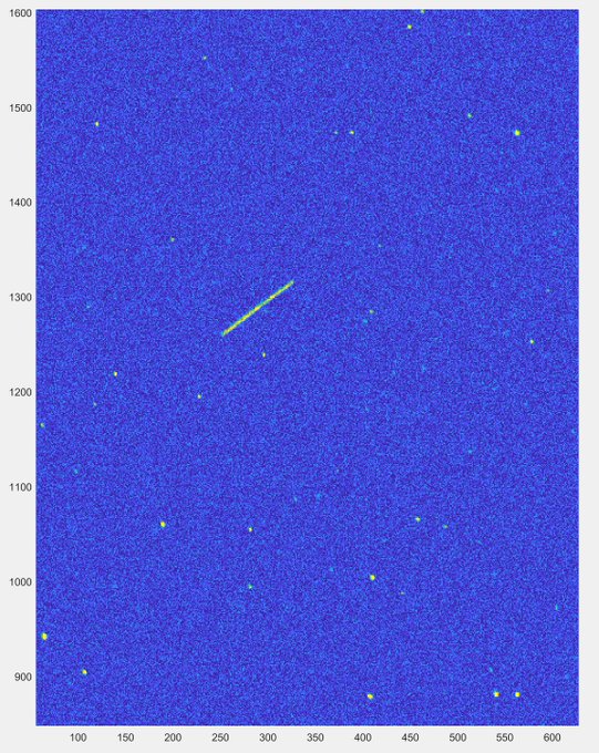 Here is a telescope image taken of the SL-8 rocket body, still intact, approximately one hour after time of closest approach: