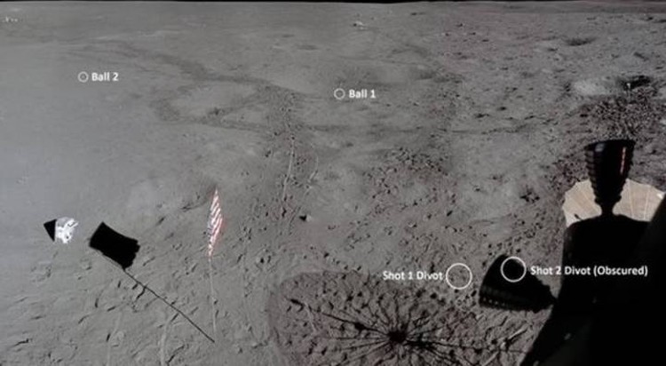 Мячики на обработанном снимке с поверхности Луны.