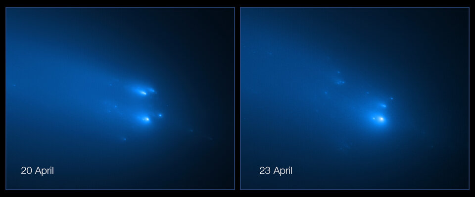 Hubble captures breakup of Comet ATLAS in April 2020