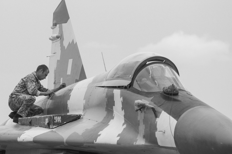 A Mig-29 of the Ukrainian army in 2016.