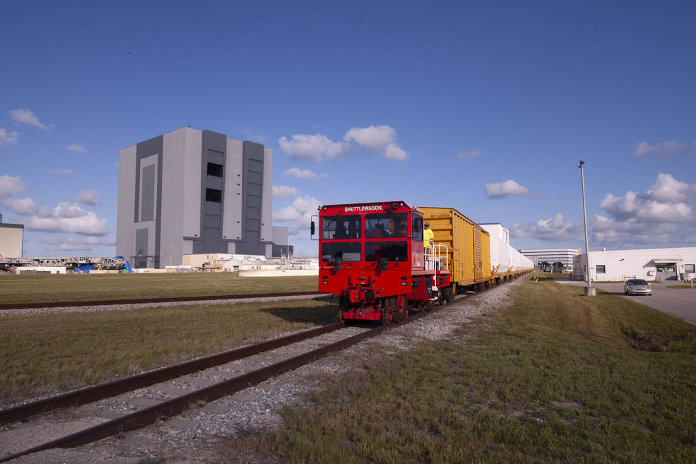 Twin rocket boosters for NASA's Space Launch System (SLS) have arrived at the agency's Kennedy Space Center in Florida