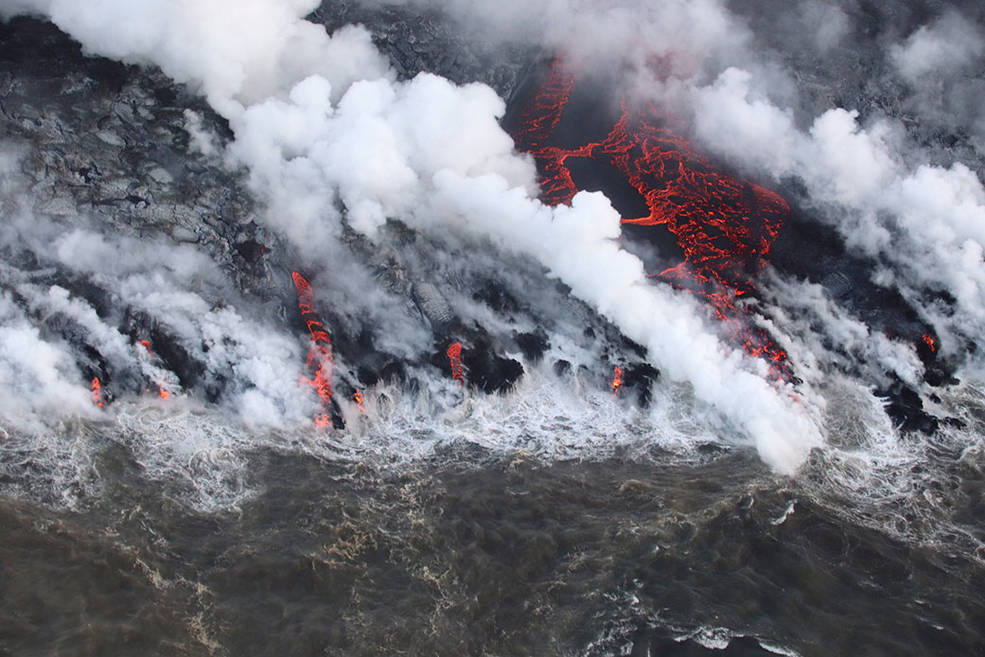 A lava flow from Hawaii's Kilauea Volcano