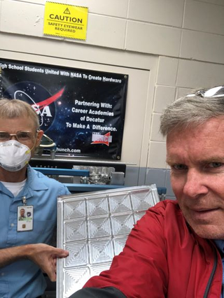 Marshall's Bill Gibson, left, and Bob Zeek with the HUNCH lockers