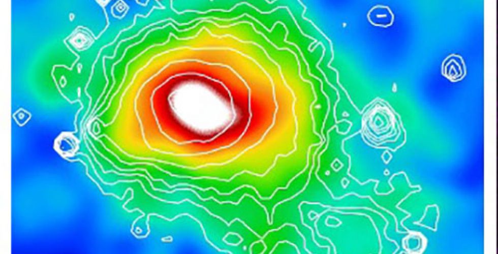 Изображение скопления Кома в микроволновых лучах, полученное спутником Planck