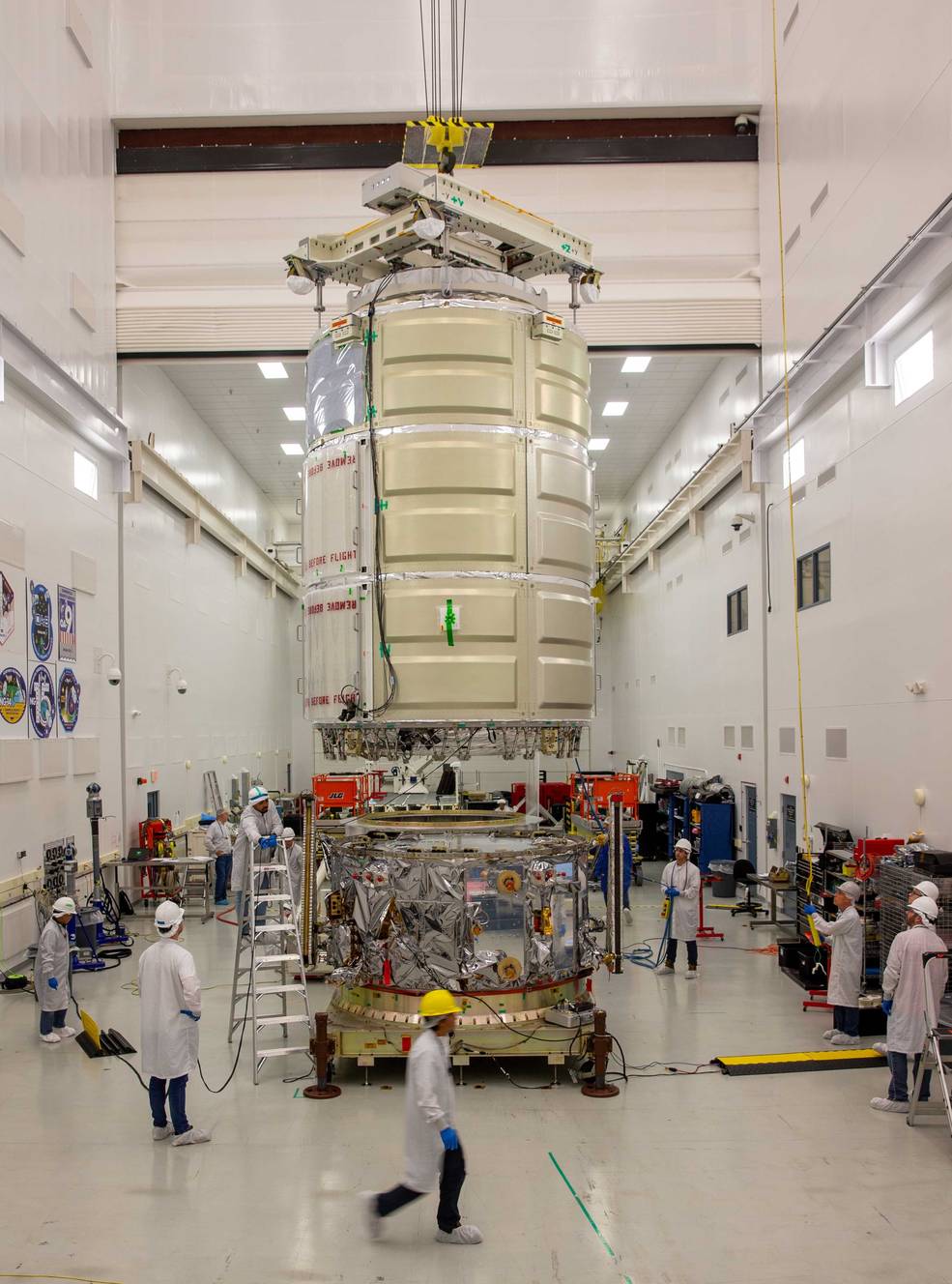 Northrop Grumman's Cygnus spacecraft is processed for flight at NASA's Wallops Flight Facility on September 24, 2022.