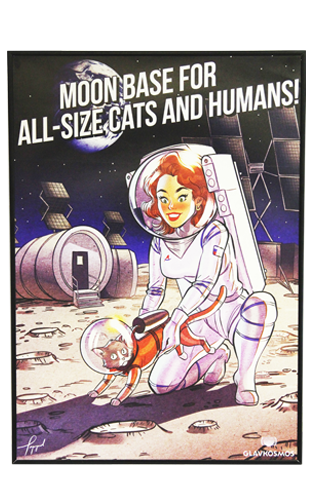 Плакат «Лунная база для людей и котиков»