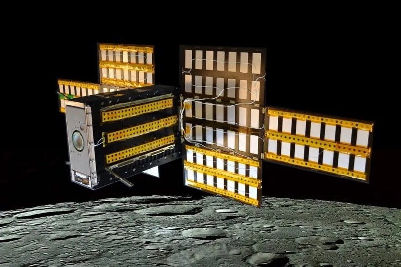 Иллюстрация LunaH-Map, cubesat, запущенного на Artemis-1, у которого возникли проблемы с двигательной установкой, что поставило его миссию под угрозу. Предоставлено: Университет штата Аризона