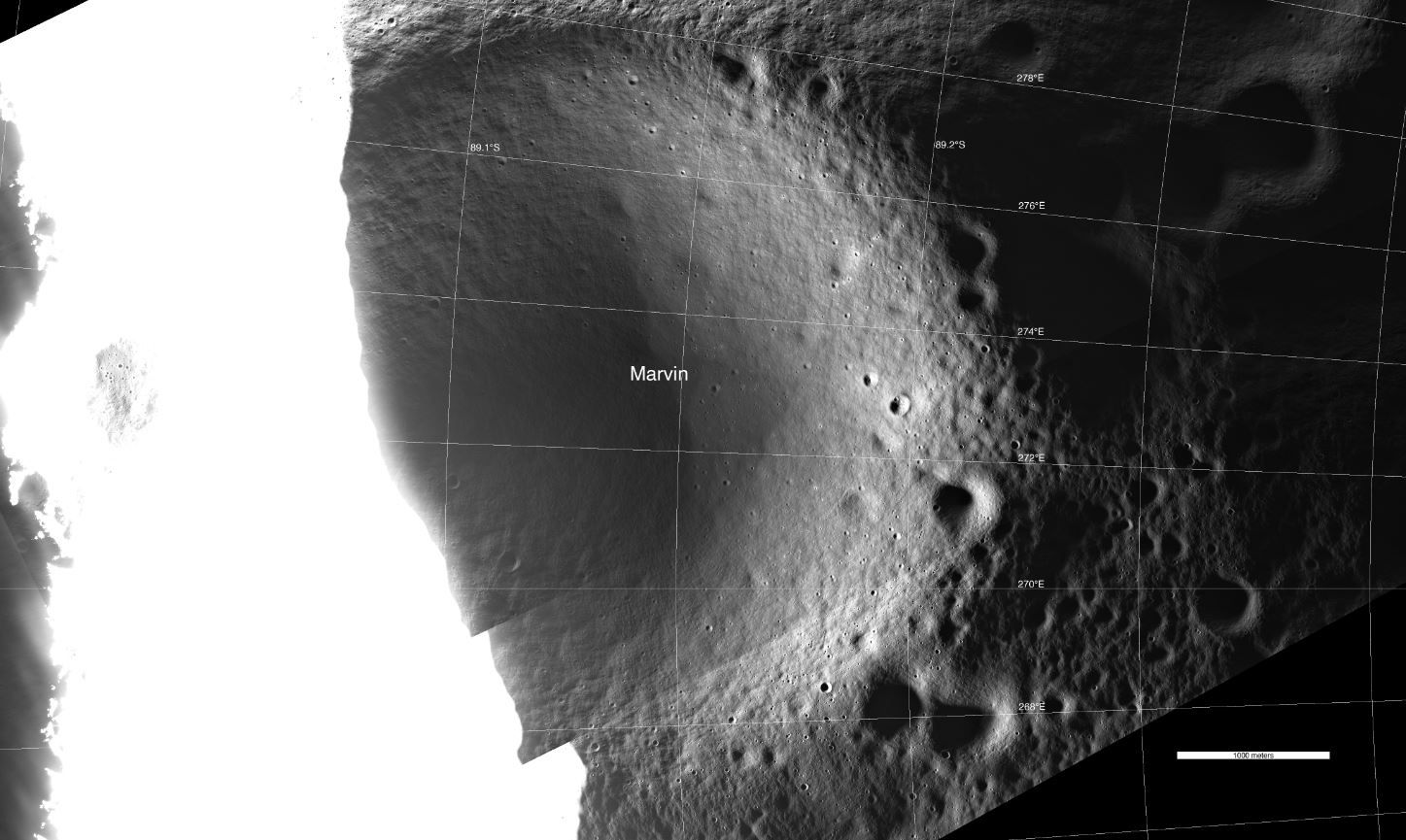 Участок полярного кратера Марвин / ©NASA/KARI/ASU