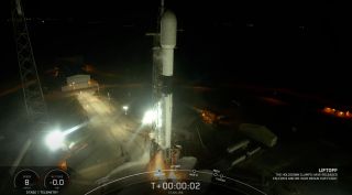 A SpaceX Falcon 9 rocket topped with 56 Starlink satellites launches from Cape Canaveral Space Force Station in Florida on May 4, 2023.