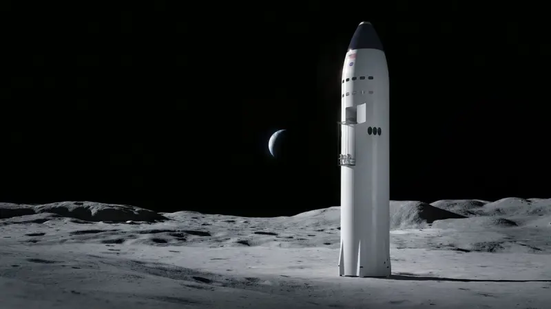 Примерный облик лунного посадочного модуля Starship HLS от SpaceX
