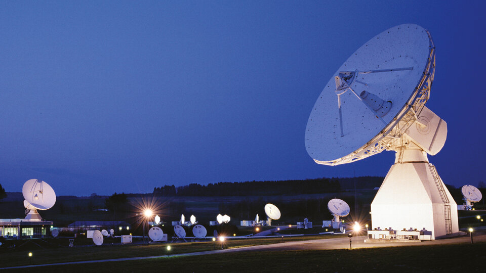A space antenna farm amid the Ardennes forest