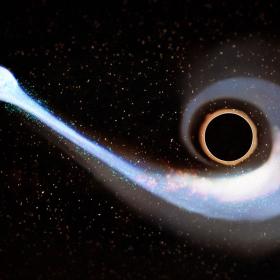 Событие приливного разрушения в представлении художника © ИКИ РАН, 2021